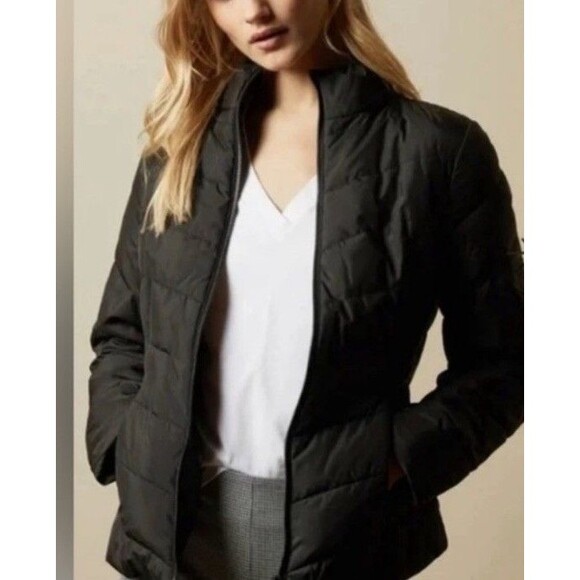 Ted Baker Coat Renika Short Quilted Jacket Packable Puffer Black NWT $195 Size 2 - Picture 1 of 13